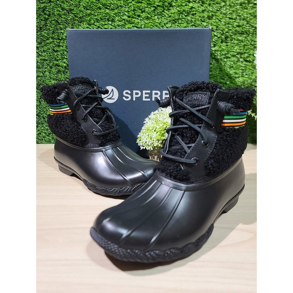 Sperry Women's Saltwater Sherpa Black Boots / US Women's 6.5 NEW